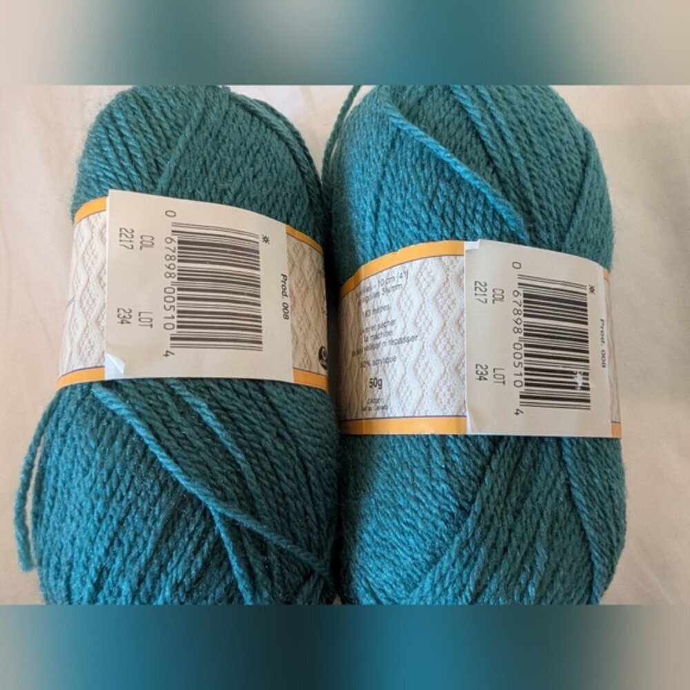 Patons Astra Vintage Yarn lot 4x 50g (1 3/4 oz) Skiens Teal Green/Blue - Picture 6 of 7
